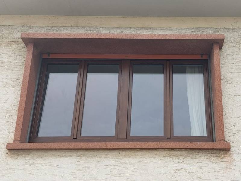 Fenêtre 4 vantaux PVC imitation bois